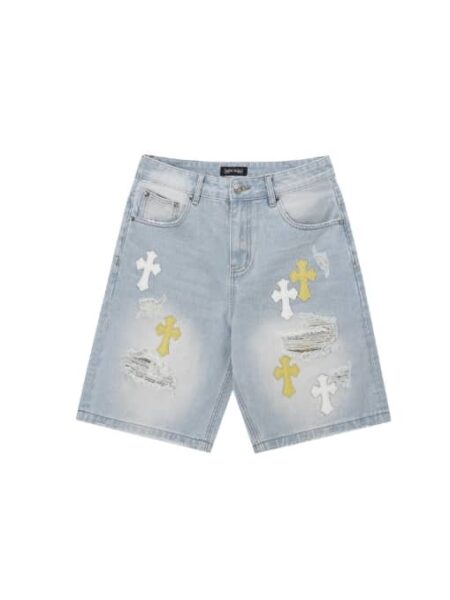 [크롬하츠] 크로스 패치 데님 쇼츠