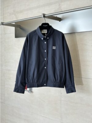 [미우미우] 포플린 블루종 자켓