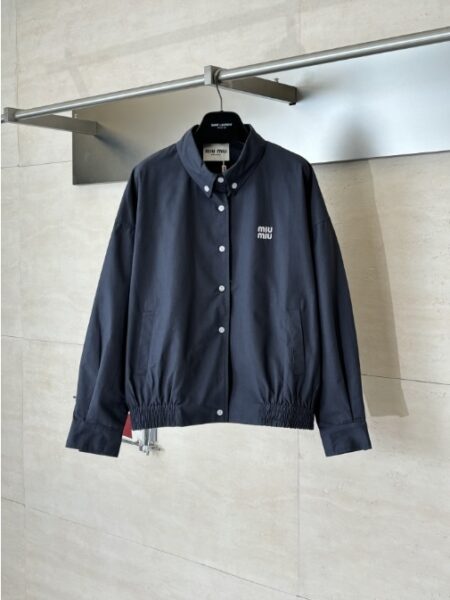 [미우미우] 포플린 블루종 자켓