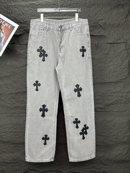 [크롬하츠] 크로스 패치 데님 팬츠