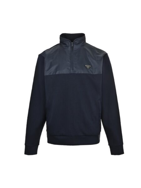 [프라다] 리나일론 하프 집업 스웨트셔츠