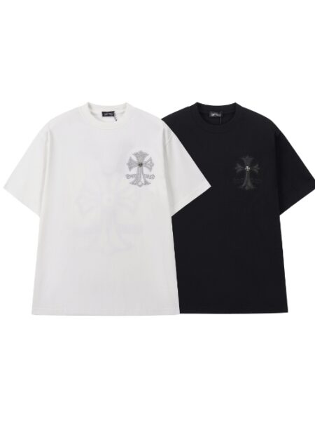 [크롬하츠] 세메터리 크로스 자수 반팔 티셔츠 (2 COLORS)