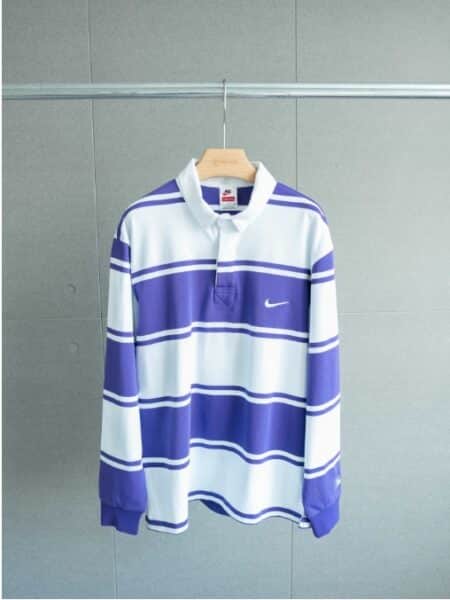 [나이키] 슈프림 스트라이프 럭비 티셔츠