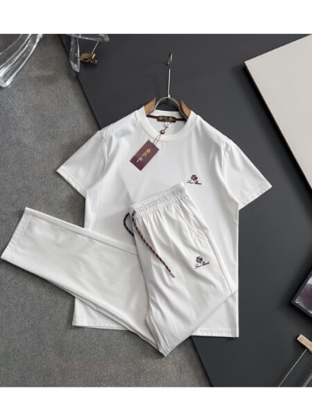 [로로피아나] 로고 반팔 티셔츠 & 팬츠 세트 (2 COLORS)