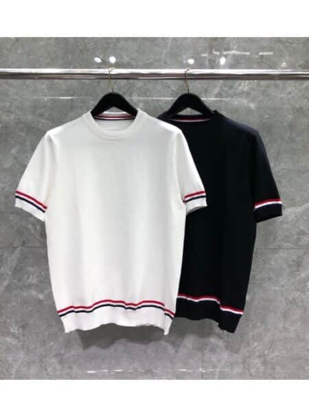 [톰브라운]  반팔 니트 티셔츠 (2 COLORS)