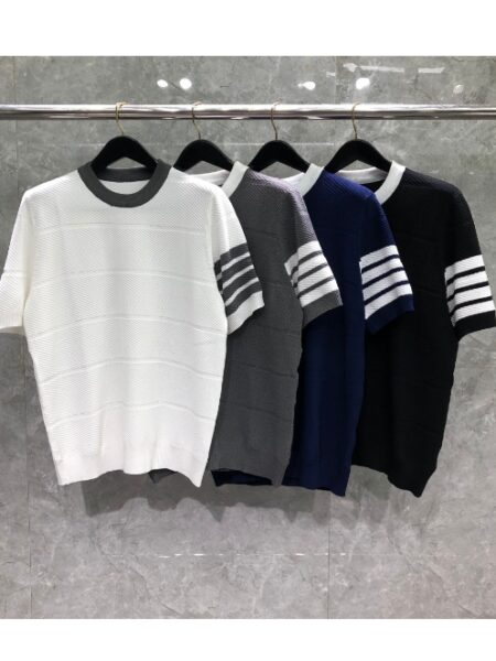 [톰브라운] 4선 반팔 니트 (4 COLORS)