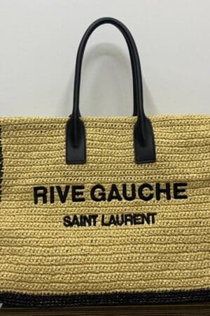 [생로랑] 리브가슈 라피아 토트 백