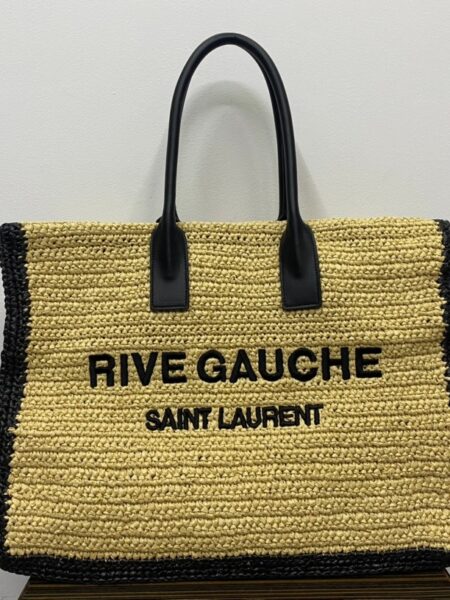 [생로랑] 리브가슈 라피아 토트 백
