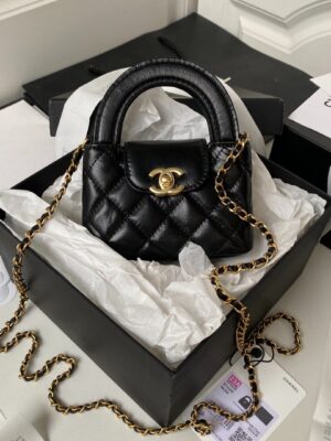 [샤넬] 켈리백 미니 블랙 금장 AP3435