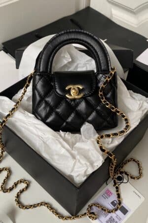 [샤넬] 켈리백 미니 블랙 금장 AP3435