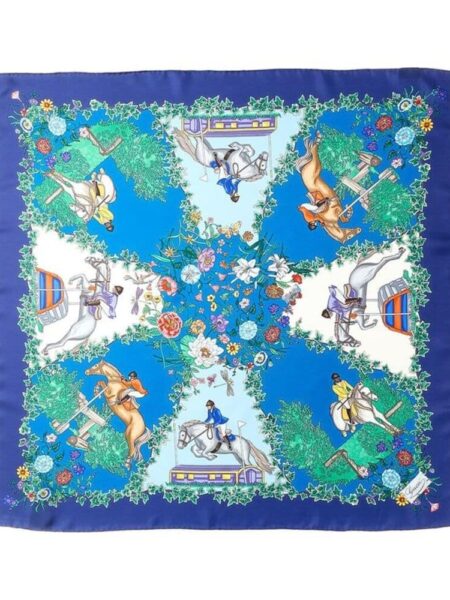 [구찌] 빈티지 홀스 & 플라워 프린트 실크 스카프 (3 COLORS)