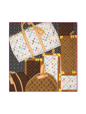[루이비통] 멀티컬러 백 프린트 실크 스카프 (2 COLORS)