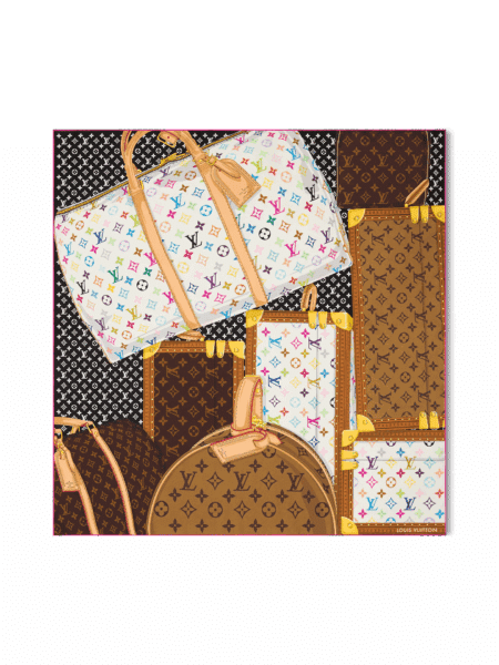 [루이비통] 멀티컬러 백 프린트 실크 스카프 (2 COLORS)