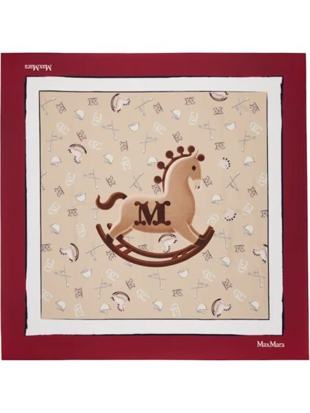 [막스마라] 로킹 호스 프린트 실크 스카프 (2 COLORS)